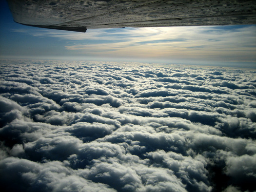 Skyer, set fra en flyvemaskine
